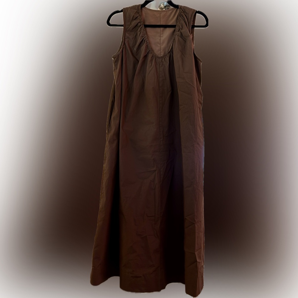 Brown Cotton Sleeveless Maxi Dress Size Small